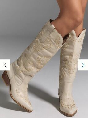 Anthropologie Stivali Jolene boot Women’s Cream Knee-High Heeled Boots